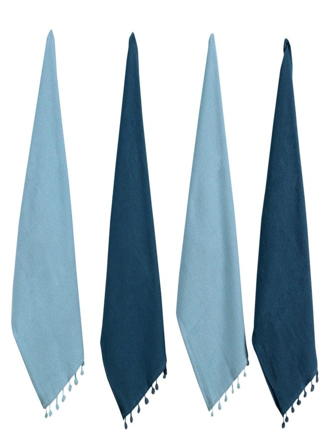 ACCENTHOME 100% Cotton Waffle Weave Kitchen Towel Set of 4 Super Soft Absorbent Tea Towels | Durable Cleaning Dish Cloths Perfect for Mess & Quick Drying Dishes Rags 18x26 inches in Teal Color - Image 2