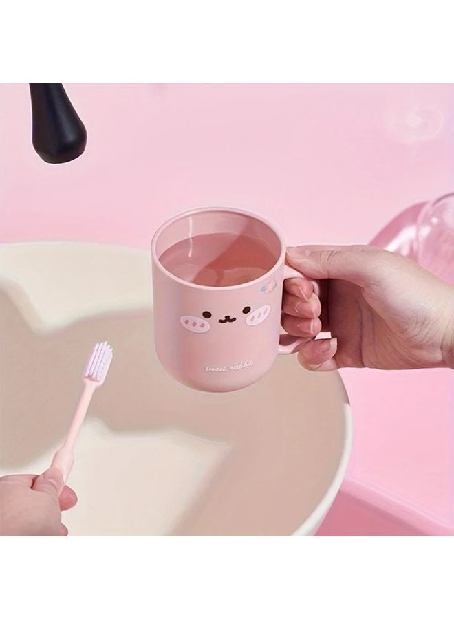 Pink Bunny Design Portable Travel Toothbrush And Mouthwash Cup Set - Image 5