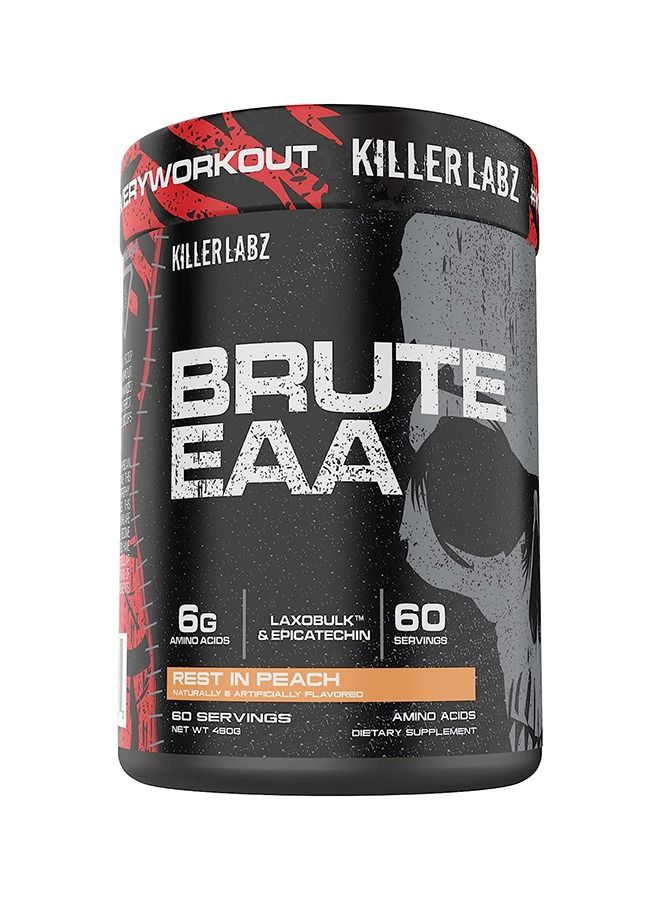 KILLER LABZ Brute EAA | 6g Amino Acids | Laxobulk & Epicatechin | 60 Servings (Rest in Peach) - Image 1