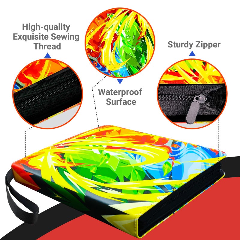 FARICHE Trading Card Binder for TCG Cards, 9-Pocket Portable Card Collector Ablum Holder Book Fits 900 Cards with 50 Removable Sleeve, Waterproof Card Binder Display Storage Carrying Cases for TCG-Storm - Image 2