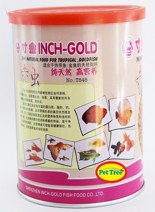 Inch Gold All Life Stages Pettree Pellet Aquarium Fish Tank Blood Worms Gold Natural Fish Food Tin Pack, 55 G - Image 2