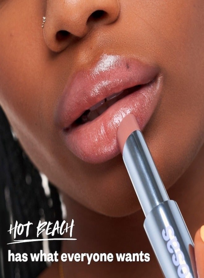 Kosas Wet Stick Moisturizing Shiny Sheer Lipstick with Ceramides Hot Beach - Warm Rosy Beige 3g - Image 2