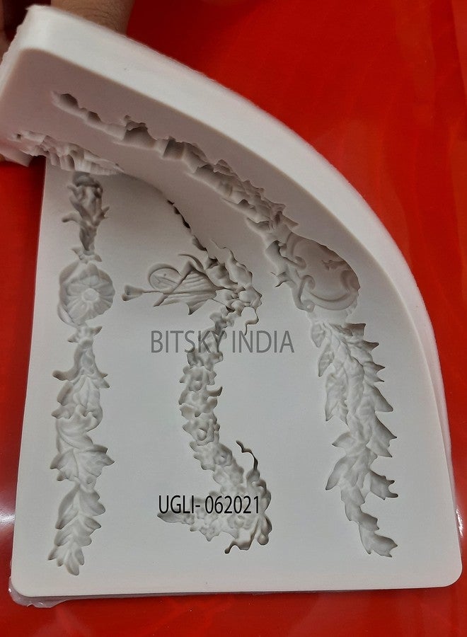BITSKY INDIA Model-UGLI-062021 Sanon Decor Medallion Silicone Mold DIY Baroque Scroll Cake Border Silicone Molds, European Frame Cake Decorating Tools - Image 4