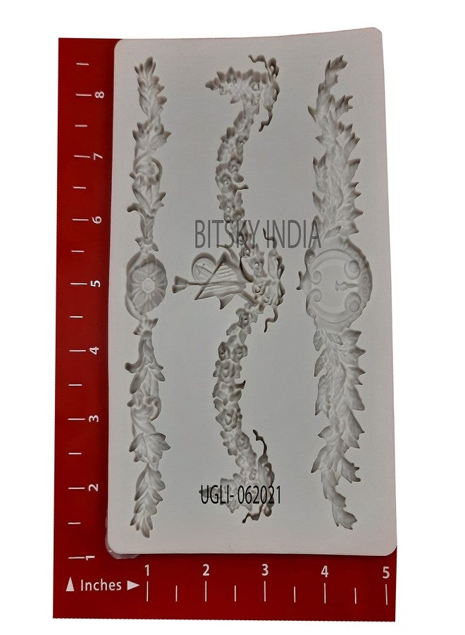 BITSKY INDIA Model-UGLI-062021 Sanon Decor Medallion Silicone Mold DIY Baroque Scroll Cake Border Silicone Molds, European Frame Cake Decorating Tools - Image 2