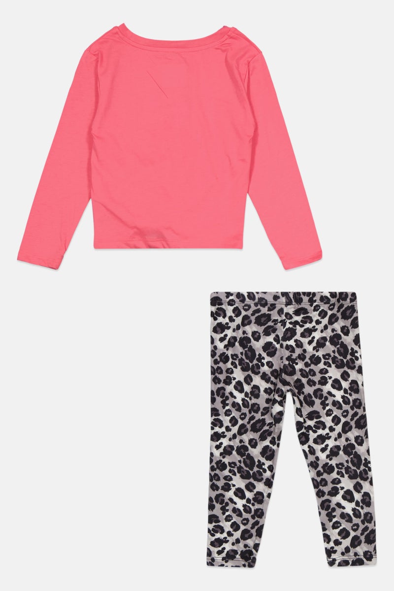 Hurley Kids Girl 2 Piece Brand Logo Top And Bottom Set, Multicolor - Image 2