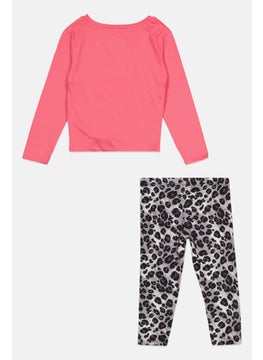 Hurley Kids Girl 2 Piece Brand Logo Top And Bottom Set, Multicolor  - Image 2