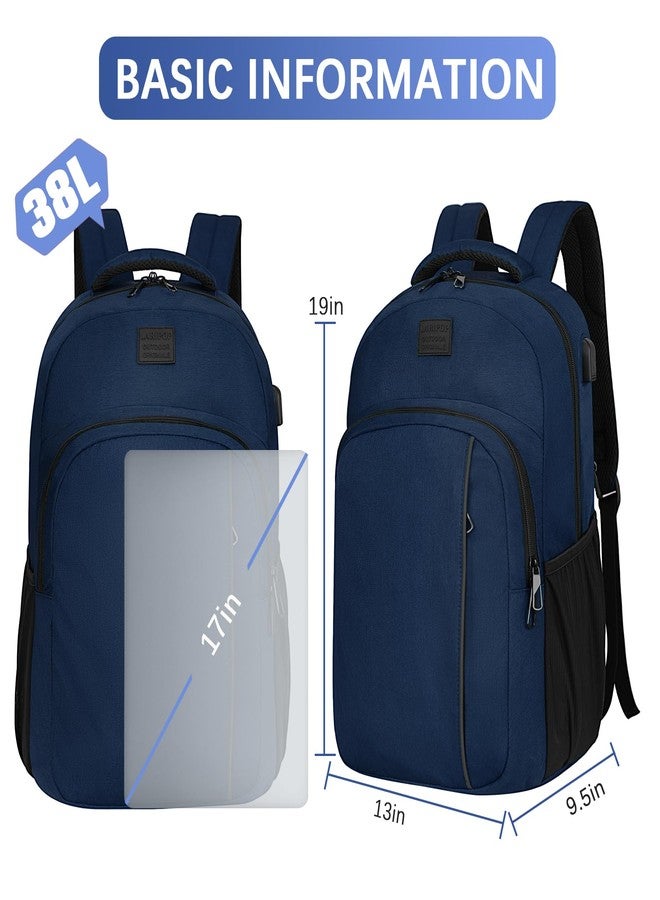 LARIPOP Travel Laptop Backpack,15.6 Inch Business Laptop backpack for Men Women with USB Charging Port,Laptopack Weekender, Dark Blue, 15.6inch - Image 2