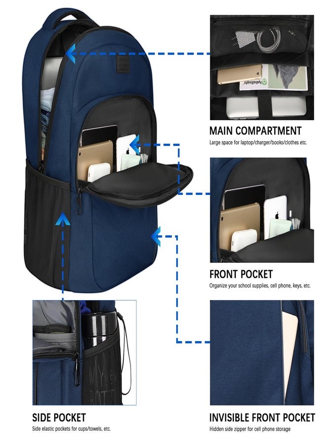 LARIPOP Travel Laptop Backpack,15.6 Inch Business Laptop backpack for Men Women with USB Charging Port,Laptopack Weekender, Dark Blue, 15.6inch - Image 3