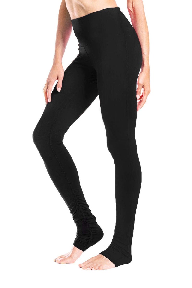 Yogipace Women's High Waisted Goddess Extra Long Yoga Over The Heel Leggings,34",Black,Size XXL - Image 1