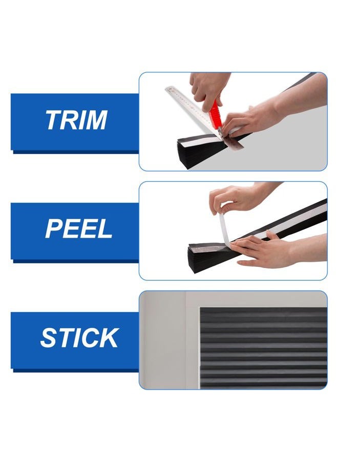 Blinhdome Blackout Paper Window Blinds 36" x 72" - 6 Pack Temporary Cordless Stick On Self-Adhesive No Drill Shades, Darkening Pleated Cover for Bedroom, Kitchen, Patio Door (Black, 100% Paper Material) - Image 5