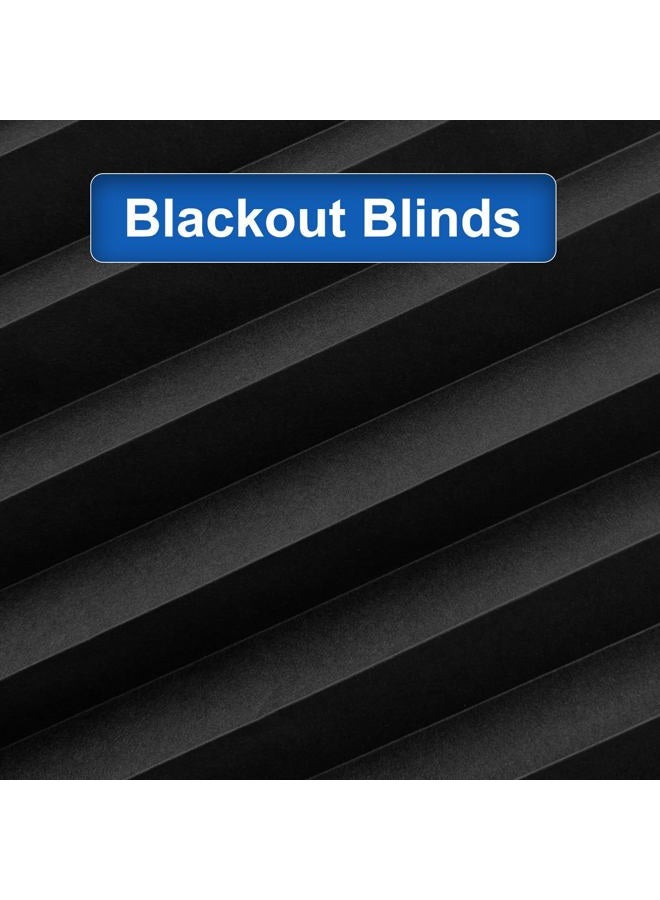 Blinhdome Blackout Paper Window Blinds 36" x 72" - 6 Pack Temporary Cordless Stick On Self-Adhesive No Drill Shades, Darkening Pleated Cover for Bedroom, Kitchen, Patio Door (Black, 100% Paper Material) - Image 2