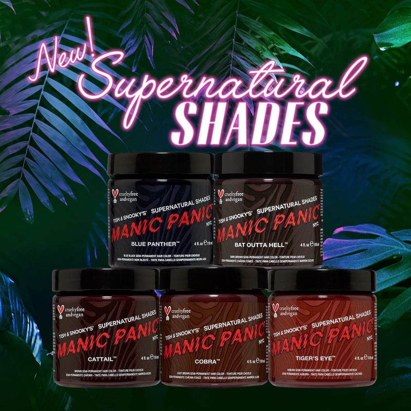 MANIC PANIC Cattail Medium Brown Hair Dye - Supernatural - Semi Permanent Mid-toned Chocolate Brown Hair Color For Women And Men - Vegan, PPD & Ammonia Free (4oz) - Image 1