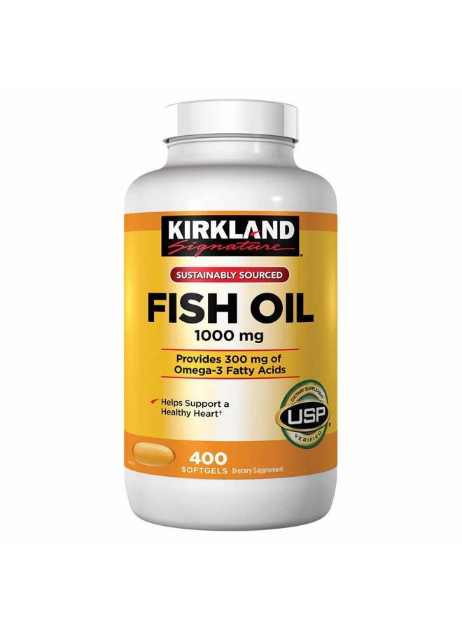 Kirkland Signature - Kirkland Signature Natural Fish Oil 1000 mg with 300 mg Omega-3 - 400 ct (Pack of 2) - Image 1