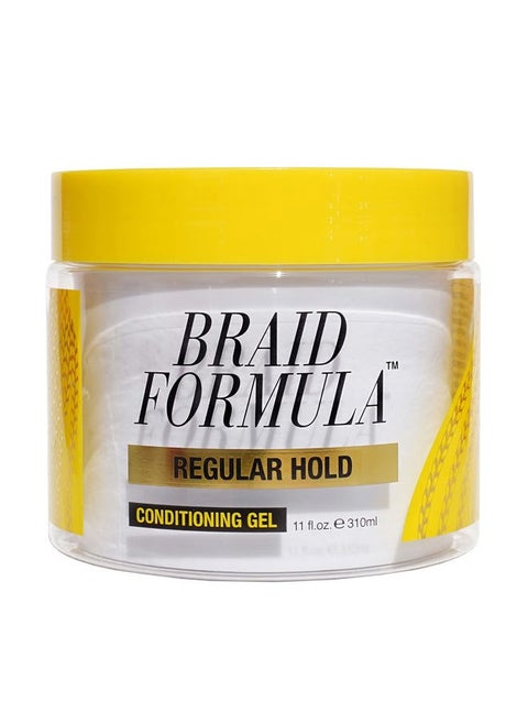 Braid Formula Conditioning Gel, Original/Regular Hold, 11oz/310ml – Clean/Aloe Vera Scent, Shine, Braid Control, No Residue, No Flaking, Smoothing, Strong Hold