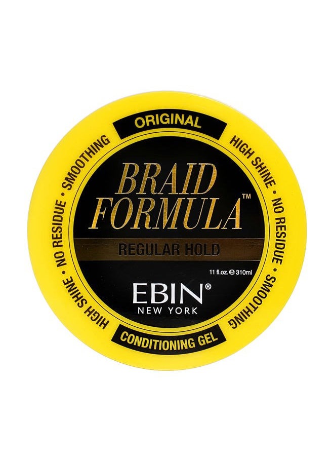 EBIN NEW YORK - Braid Formula Conditioning Gel, Original/Regular Hold, 11oz/310ml – Clean/Aloe Vera Scent, Shine, Braid Control, No Residue, No Flaking, Smoothing, Strong Hold - Image 1