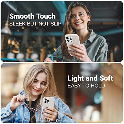 AOTESIER Magnetic for iPhone 13 Pro Phone Case, [Compatible with MagSafe][Military Shockproof Protection] Silicone Case with Soft Microfiber Lining, Camera & Screen Protection 6.1 inch, Stone - Image 2