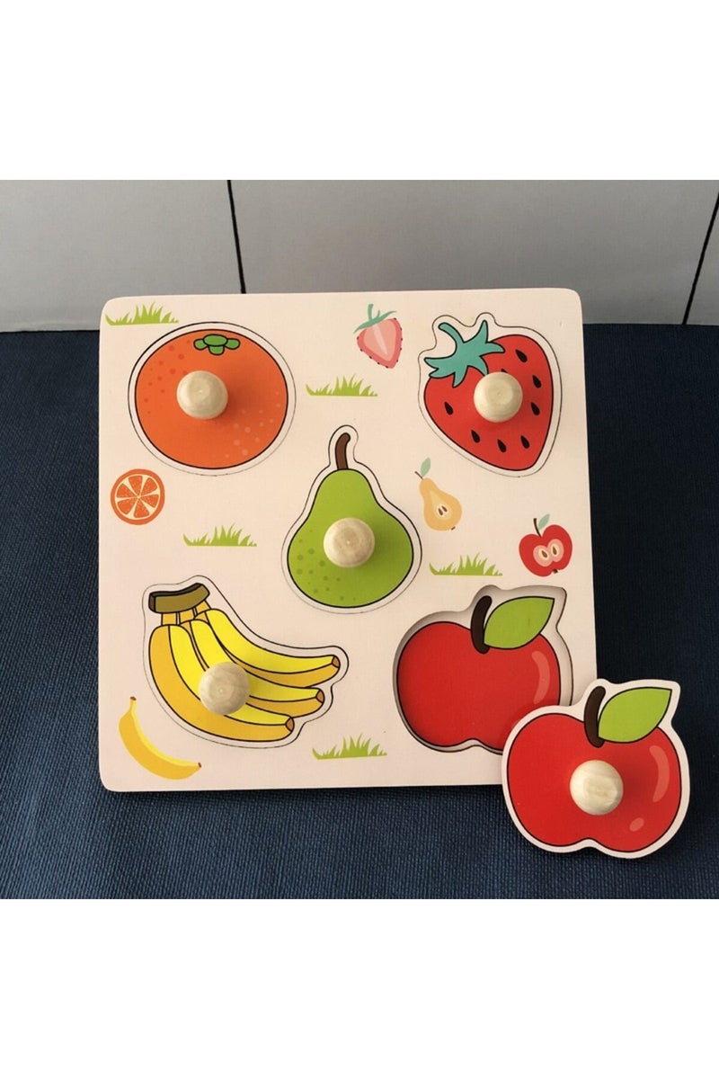 Fruit Baby Montessori Early Education Scratch Board Toy Hand Development Fruit Cognitive Puzzle for
