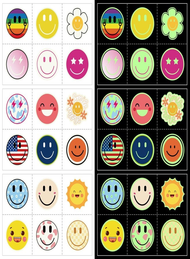 Wercokt 72PCS Glow in The Dark Temporary Tattoos, Cute Tattoos Sticker - Image 1