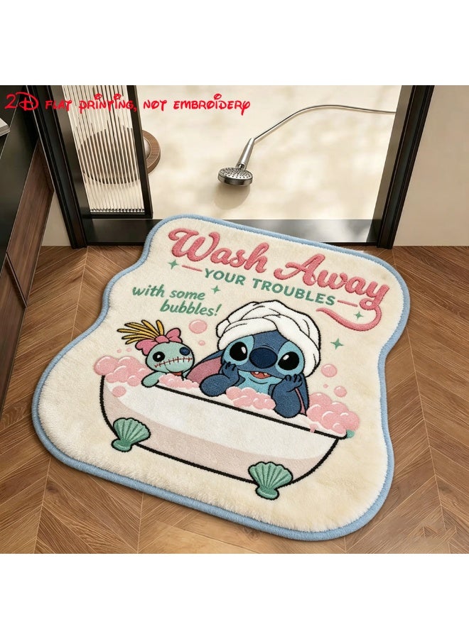 Disney 2D Stitch Family Floor mat, durable material, soft and comfortable, irregular shape decorative carpet, suitable for kitchen, bathroom, living room, bedroom, entrance home use mat | Fun home decoration - Image 2