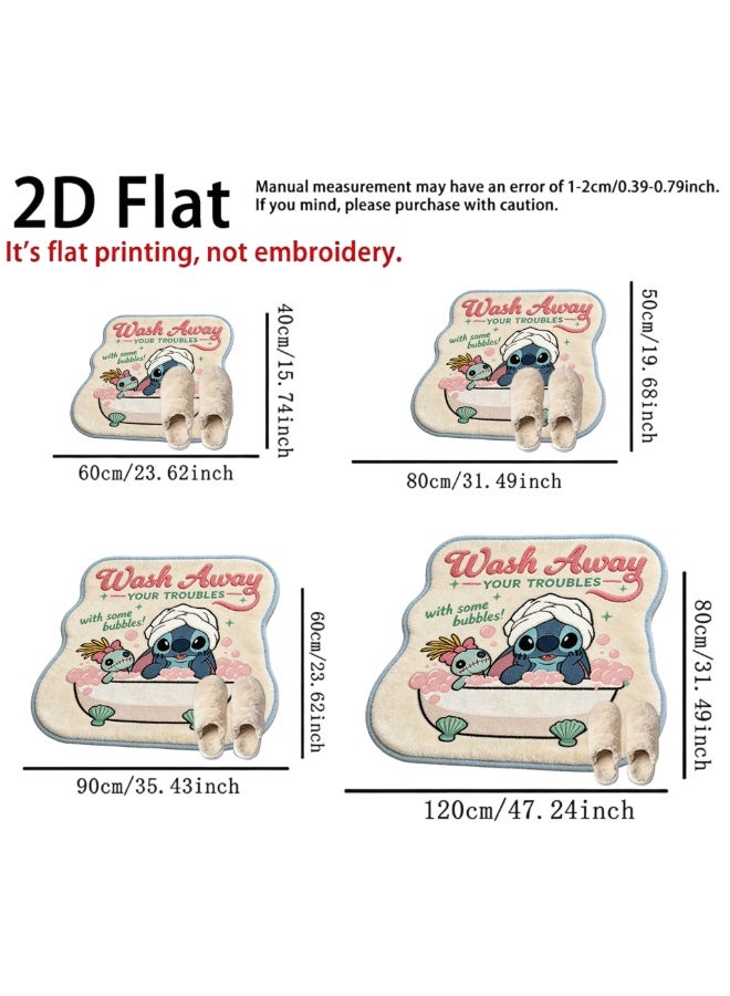 Disney 2D Stitch Family Floor mat, durable material, soft and comfortable, irregular shape decorative carpet, suitable for kitchen, bathroom, living room, bedroom, entrance home use mat | Fun home decoration - Image 5