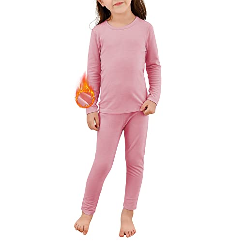 American Trends Girls Underwear Kids Thermal Underwears Toddler Winter Base Layer Long Johns Sets for Boys Dark Pink Large (100) /3T-4T - Image 1