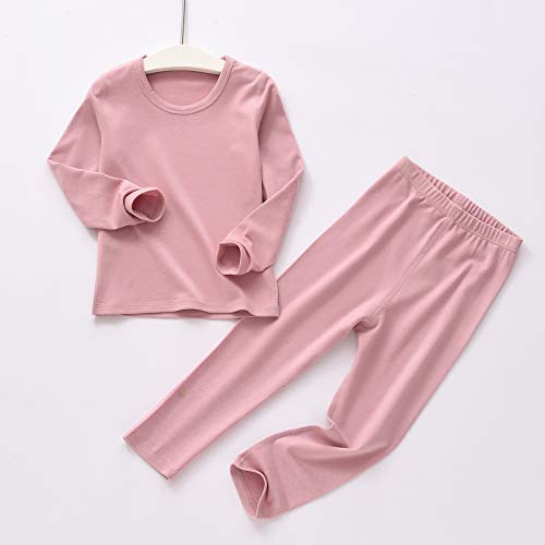 American Trends Girls Underwear Kids Thermal Underwears Toddler Winter Base Layer Long Johns Sets for Boys Dark Pink Large (100) /3T-4T - Image 2