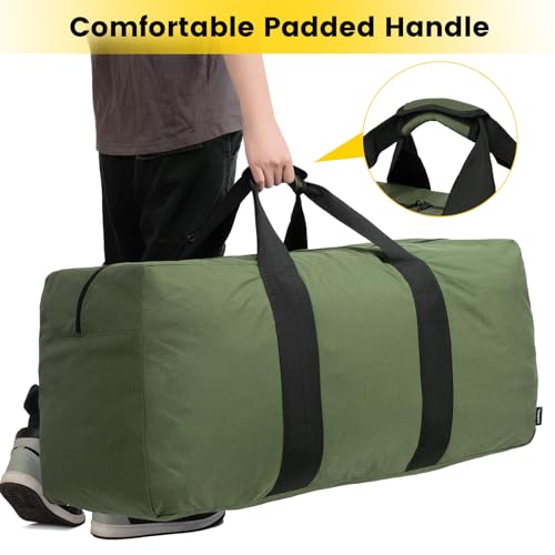 Vorspack Extra Large Duffle Bag for Travel - 200L Duffel Bag for Men Gear Bag for Storage Foldable Weekender Bag for Overnight Camping - Green - Image 5