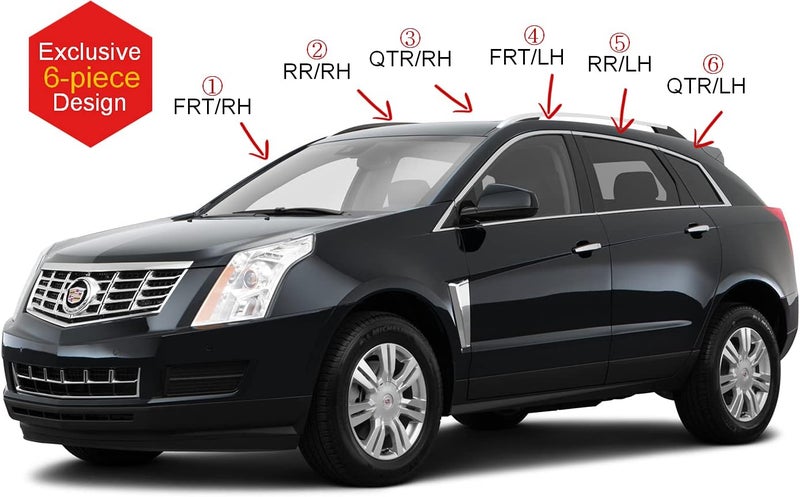 AUTO CLOVER Dark Smoke Side Window Vent Visor 6 Piece Set for Cadillac SRX (2010-2016) - Image 3