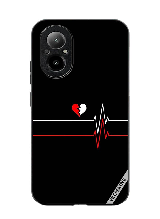 VR CREATIVE Protective Case Cover For Realme C67 4G Heartbeat Design Multicolour - Image 1