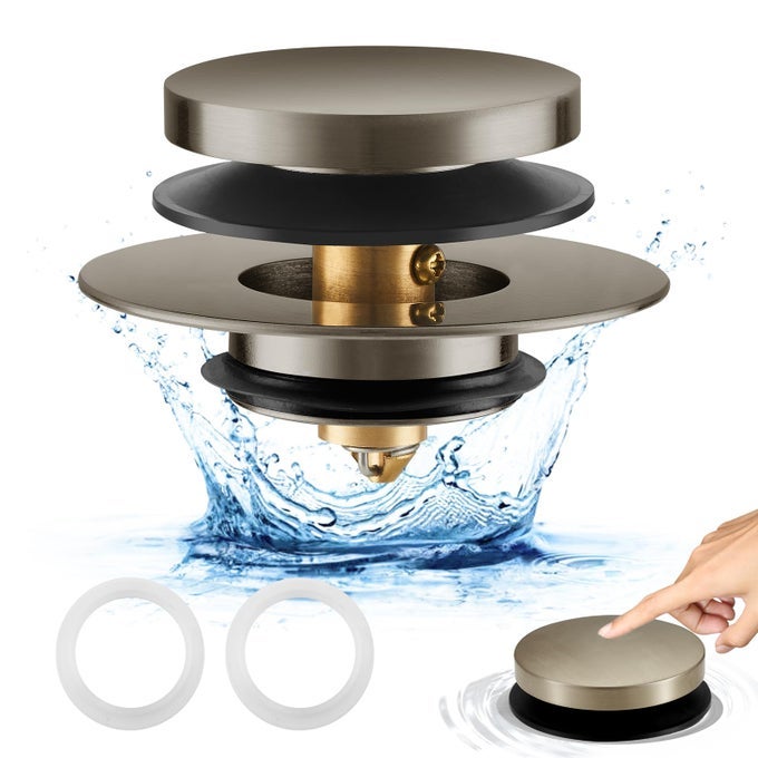 BATHTUB DRAIN STOPPER UNIVERSAL TUB STOPPER FOR REPLACING TIP TOETRIP LEVERLIFTTURN TUB DRAIN BATH TUB DRAIN STOPPERS DESIGED FOR 15172 DRAIN HOLE W3 ORINGS BRUSHED SILVER