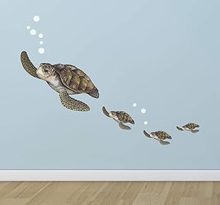 Create-A-Mural : Sea Turtle Family Wall Decals ~Under The Sea Decor Wall Stickers, Underwater Ocean Decals for Walls, - Image 1