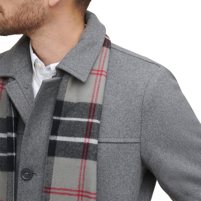 Dockers Men's Weston Wool Blend Coat with Scarf (Regular and Big & Tall) , Light Grey, X-Small Regular - Image 4