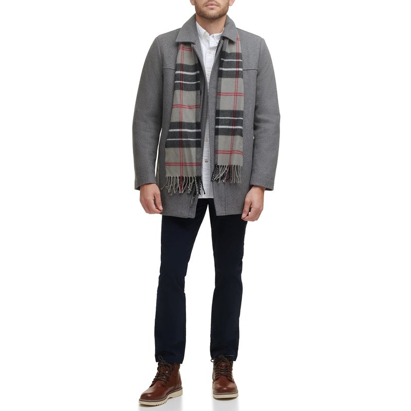 Dockers Men's Weston Wool Blend Coat with Scarf (Regular and Big & Tall) , Light Grey, X-Small Regular - Image 2