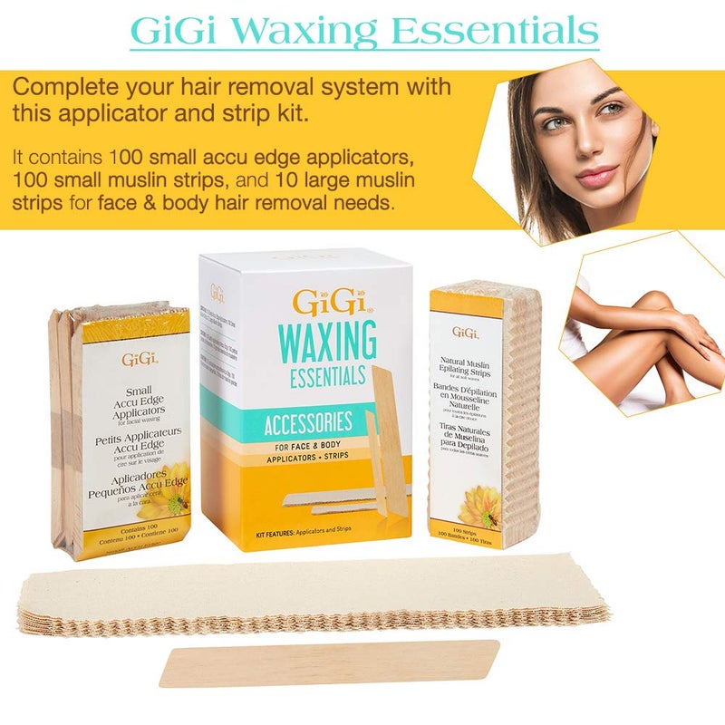GIGI Wax Essentials, Applicators & Muslin Strips for Face & Body - Image 3
