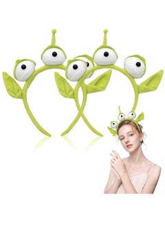 Generic 2Pcs Alien Headband for Toy Story, Alien Headband Three-eyed Headband Monster Toy Plush Headwear Hat Accessories for Party Girls Children Adult  - Image 1