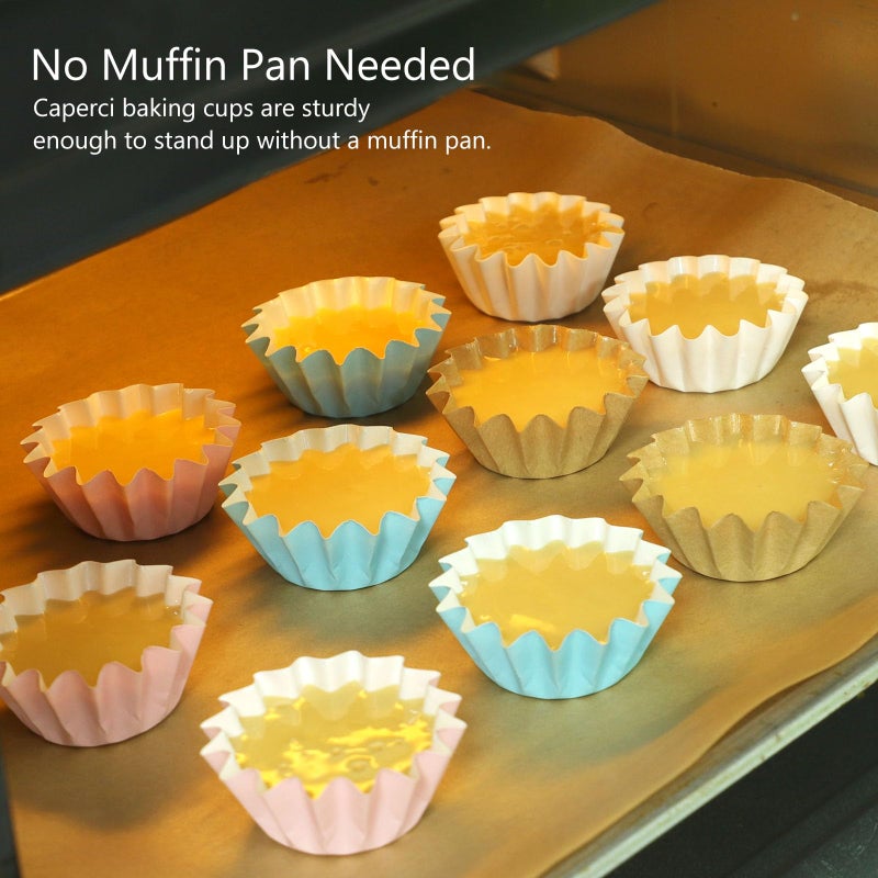 Caperci Grease-Resistant Pink Mini Cupcake Liners 200 Counts - Heavy Duty Paper Muffin Baking Cups, Odorless, No Muffin Pan Needed, Easily Peels (Pink) - Image 4