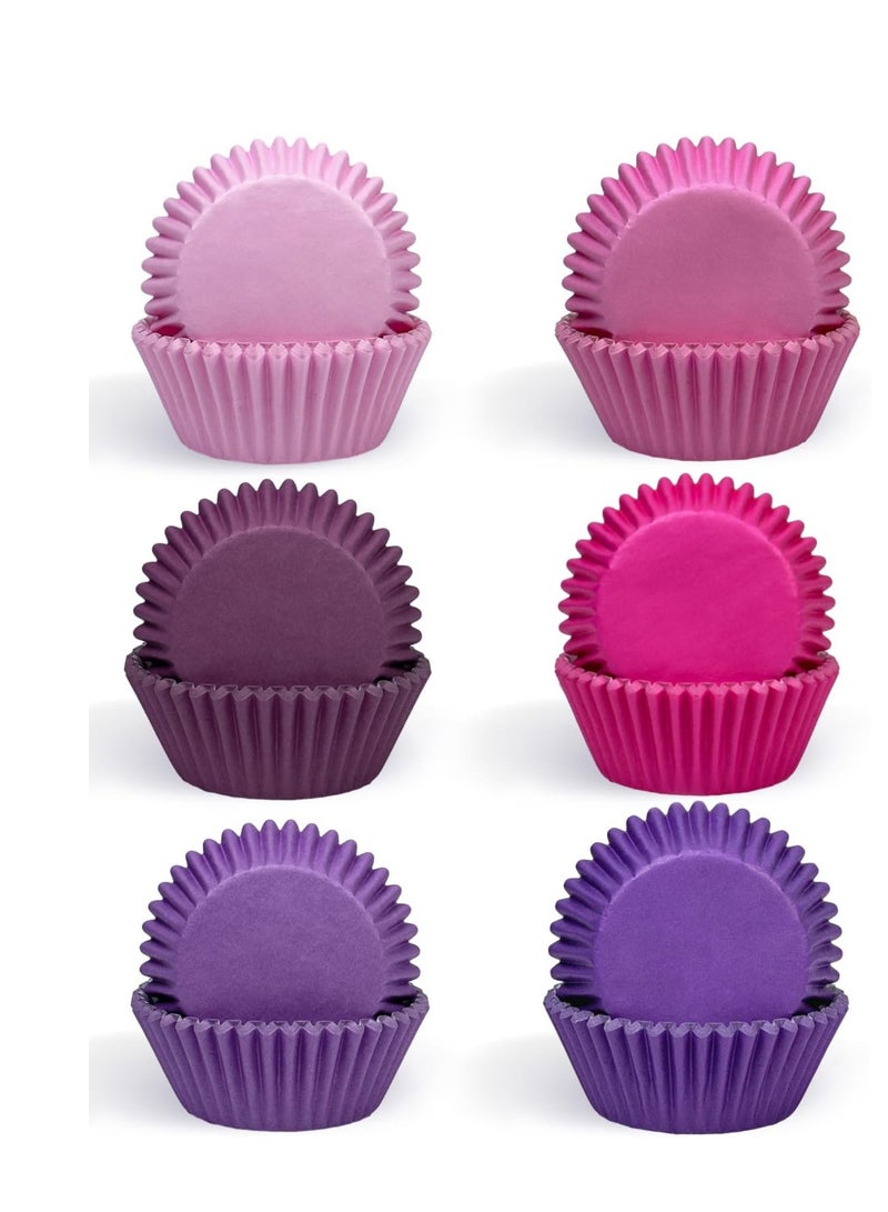 Caperci Grease-Resistant Pink Mini Cupcake Liners 200 Counts - Heavy Duty Paper Muffin Baking Cups, Odorless, No Muffin Pan Needed, Easily Peels Multicolor  - Image 2