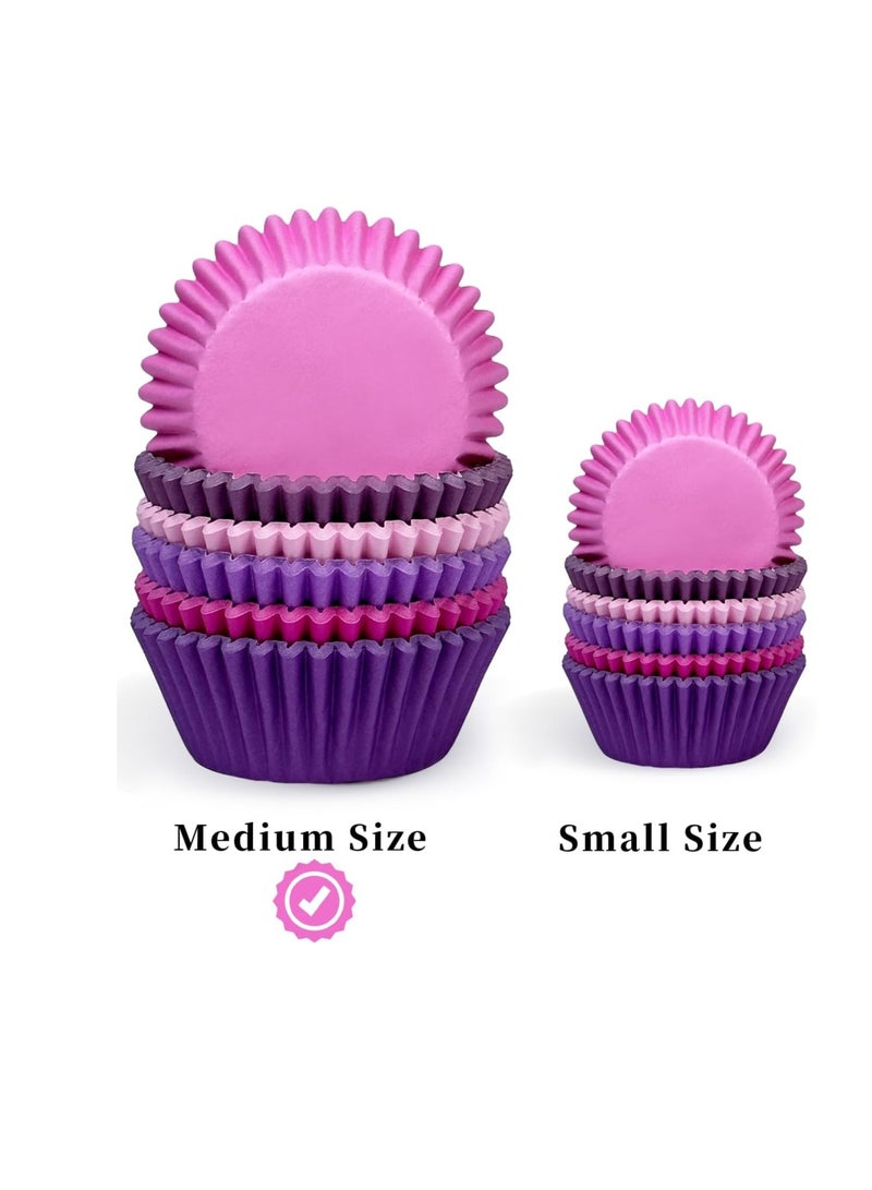 Caperci Grease-Resistant Pink Mini Cupcake Liners 200 Counts - Heavy Duty Paper Muffin Baking Cups, Odorless, No Muffin Pan Needed, Easily Peels Multicolor  - Image 3