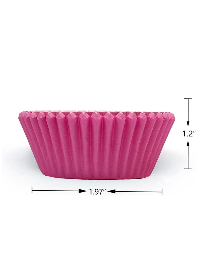 Caperci Grease-Resistant Pink Mini Cupcake Liners 200 Counts - Heavy Duty Paper Muffin Baking Cups, Odorless, No Muffin Pan Needed, Easily Peels Multicolor  - Image 4