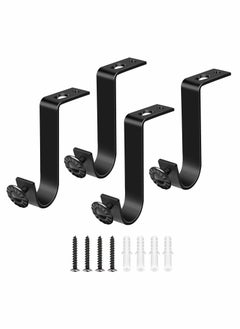 Y&D Ceiling Curtain Rod Bracket Heavy Duty Holders 4 Pack Rods Hooks Fit for 3/4 to 9/10 Inch Drapery Poles  - Image 1