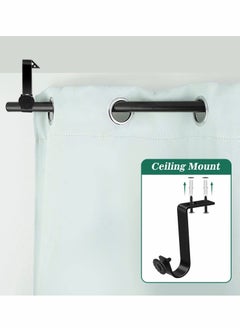 Y&D Ceiling Curtain Rod Bracket Heavy Duty Holders 4 Pack Rods Hooks Fit for 3/4 to 9/10 Inch Drapery Poles  - Image 5