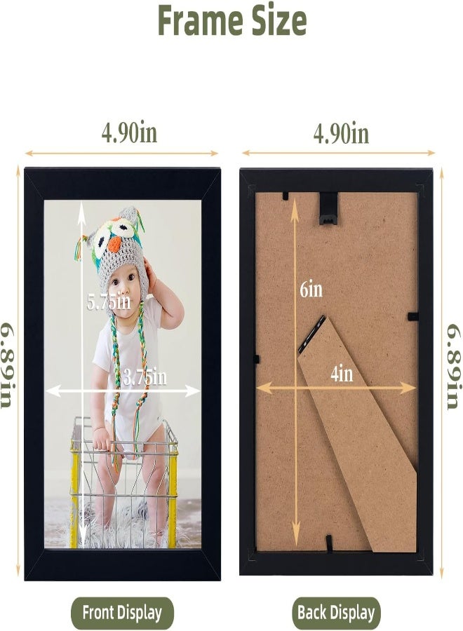 AKDC 4X6 Picture Frame, Wood Photo Frame For 4X6 Pictures, Tabletop Or Wall Mount Display Picture Frames For Prints, Photos, Paintings, Landscape And Kids Artwork Set Of 1 Black - Image 1