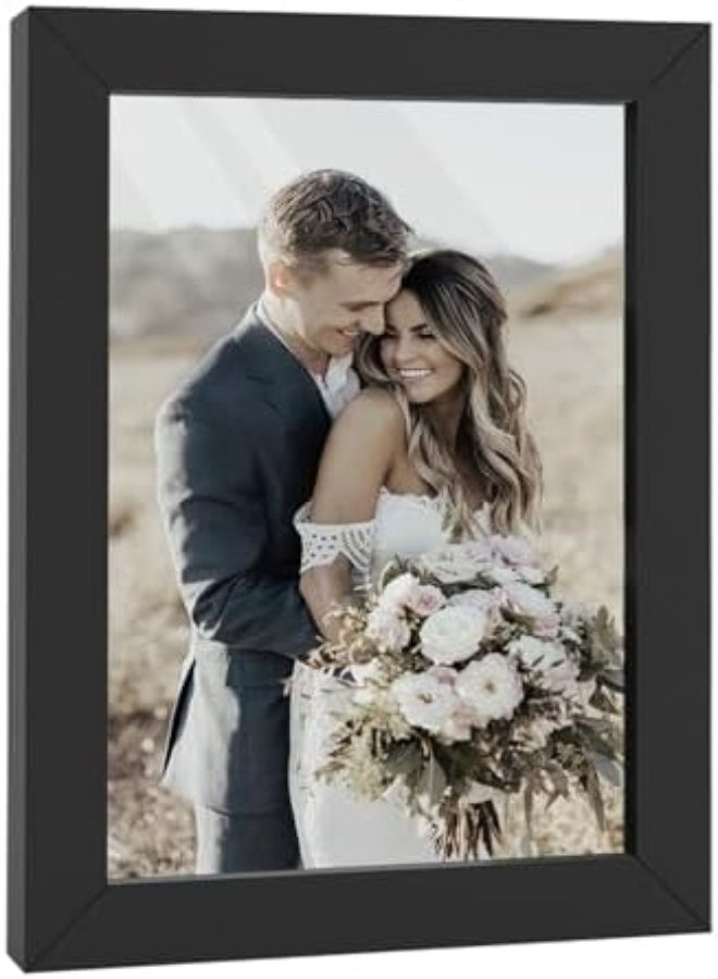 AKDC 4X6 Picture Frame, Wood Photo Frame For 4X6 Pictures, Tabletop Or Wall Mount Display Picture Frames For Prints, Photos, Paintings, Landscape And Kids Artwork Set Of 1 Black - Image 2