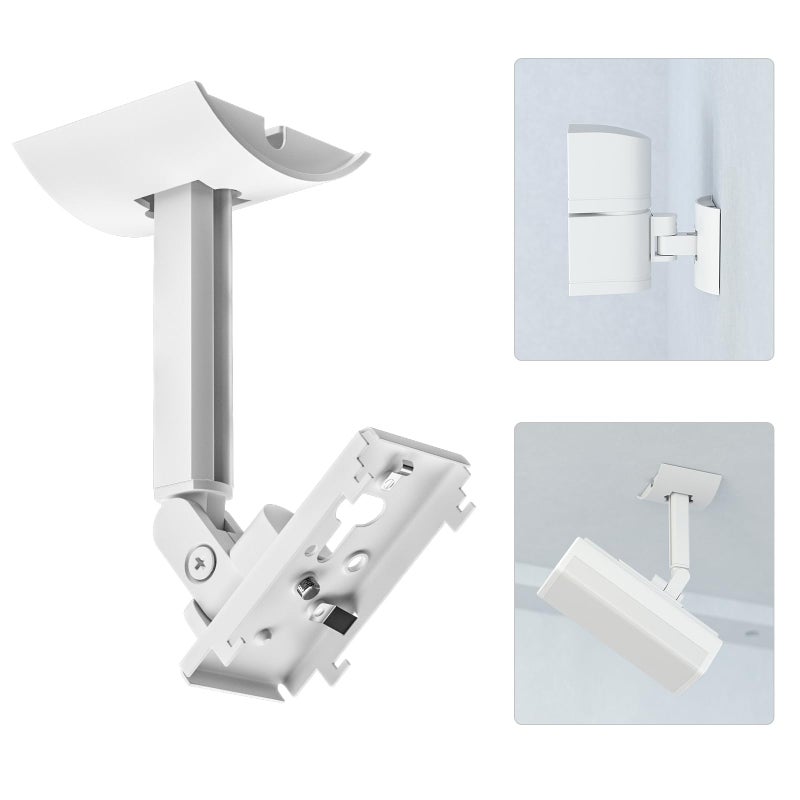 Varghesyla 2 Pack Adjustable Speaker Wall Mount for Bose Speaker Mount Ceiling Wall Mount for Bose UB20 UB20 Series II WB50 II Lifestyle Series Soundtouch Series Cinemate Acoustimass Series White - Image 2