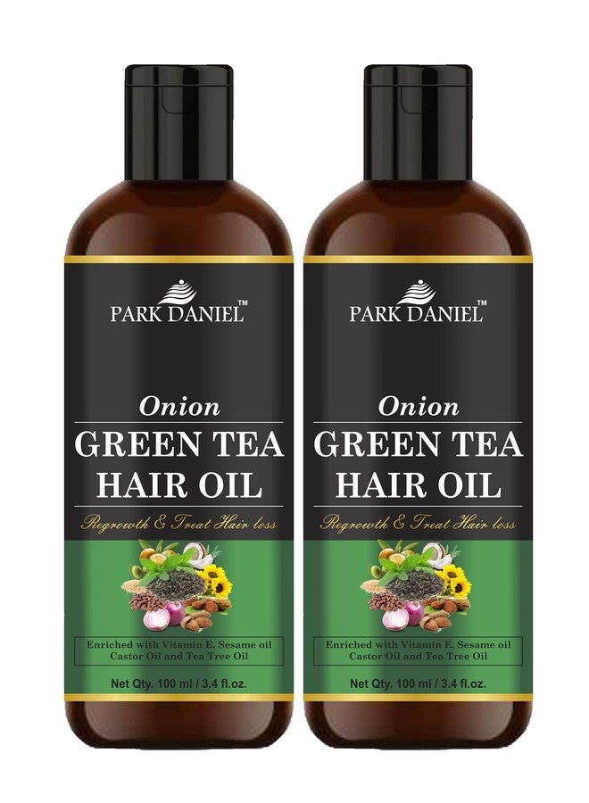 Park Daniel Premium Onion Green Tea Hair Oil Enriched With Vitamin E -For Hair Fall Control Combo Pack 2 Bottle of 100 ml(200 ml) - Image 1