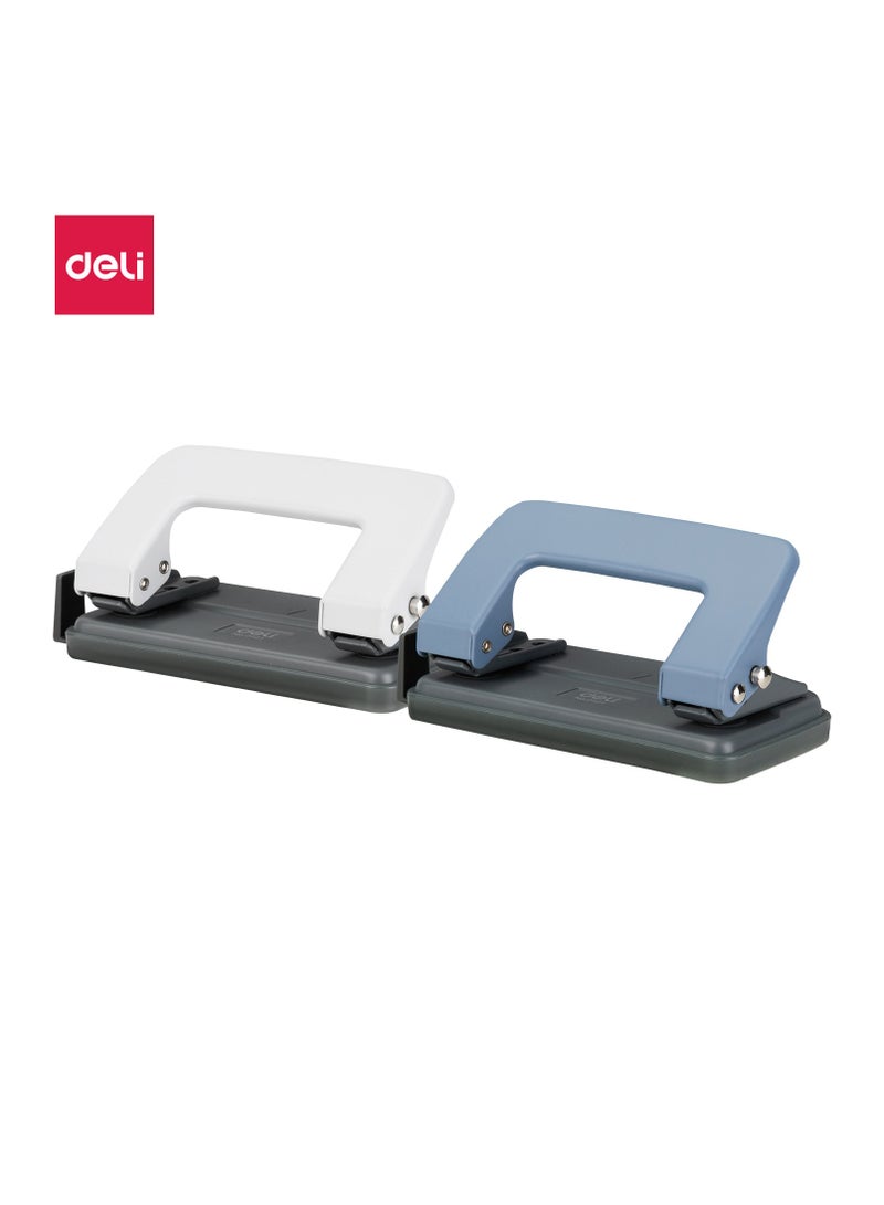 Deli E0101 Punch - 10 Sheets, 80mm, Φ6mm, White/Blue - Image 1