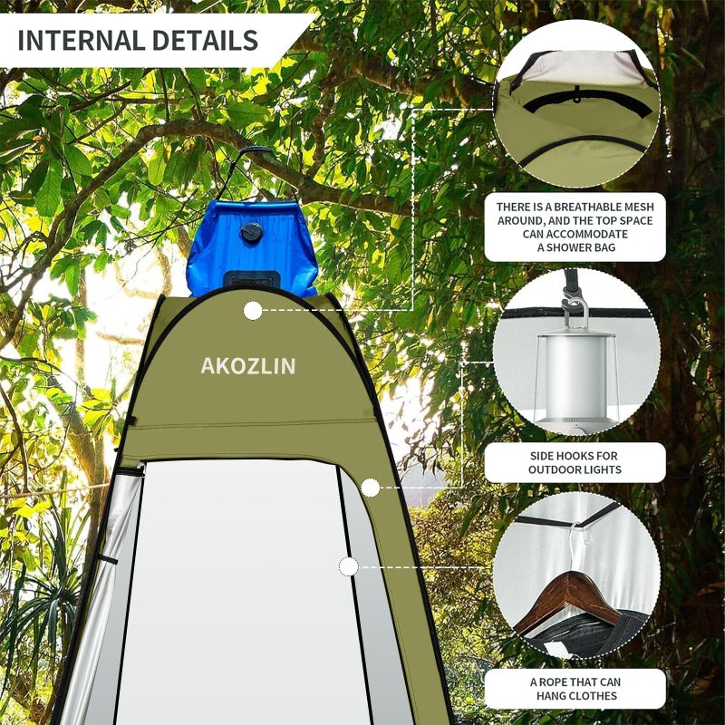 AKOZLIN Portable Pop Up Shower Tent Instant Privacy Dressing Changing Shelters - Image 3