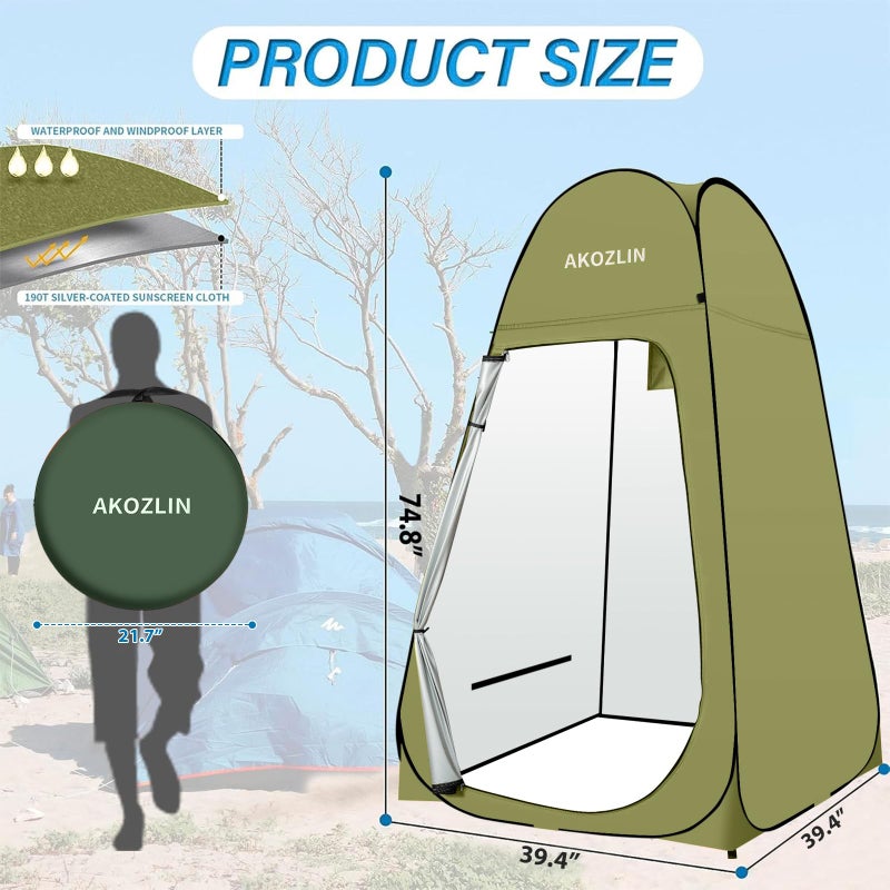 AKOZLIN Portable Pop Up Shower Tent Instant Privacy Dressing Changing Shelters - Image 2