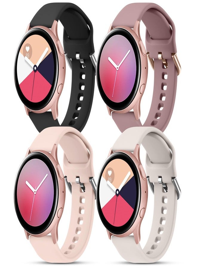 Meliya 4 Pack Bands Compatible with Samsung Galaxy Watch Active 2 Band 40mm 44mm, 20mm Soft Silicone Sport Replacement Strap for Galaxy Watch Active Band Women Men - Image 1