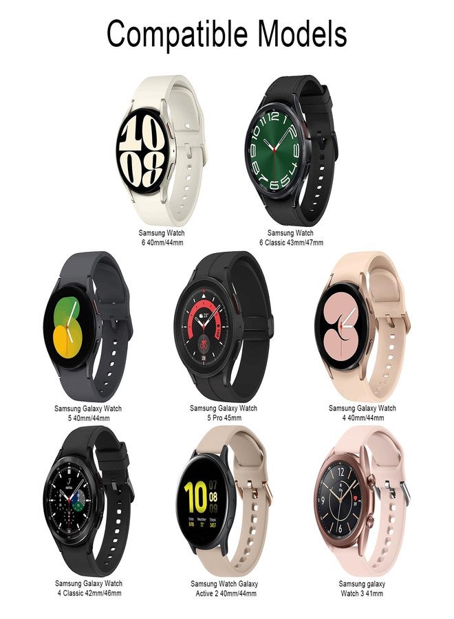 Meliya 4 Pack Bands Compatible with Samsung Galaxy Watch Active 2 Band 40mm 44mm, 20mm Soft Silicone Sport Replacement Strap for Galaxy Watch Active Band Women Men - Image 2